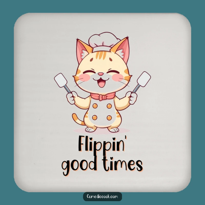Funny Cat Chef Coaster: Protect Surfaces with Playful Charm