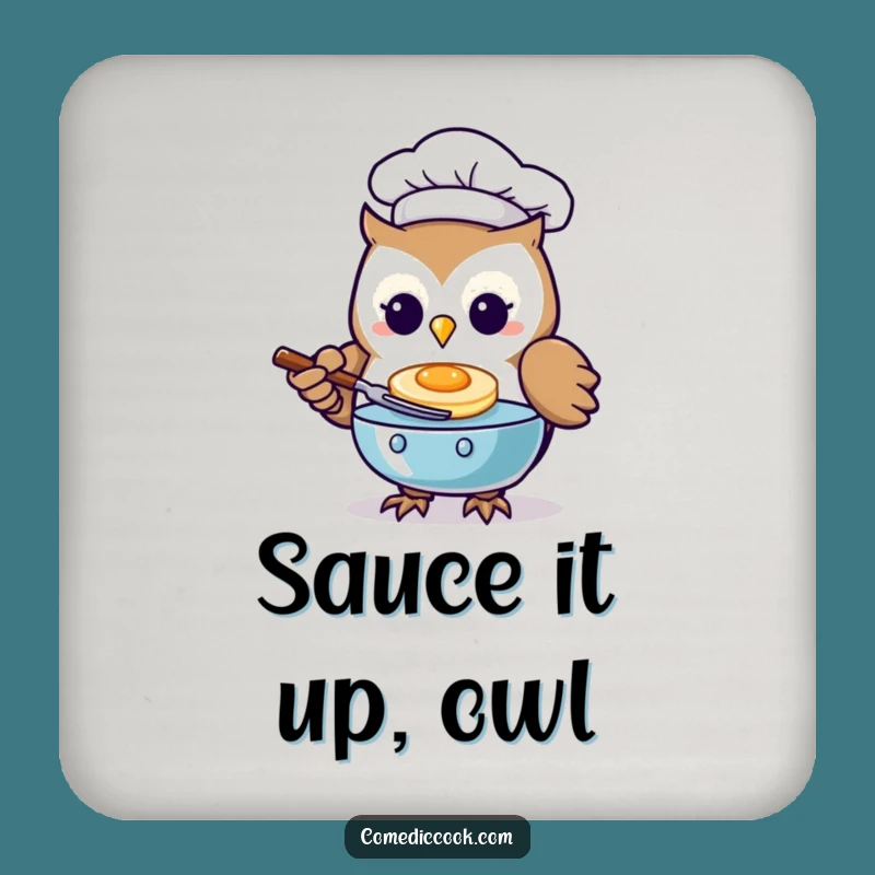 Funny Kawaii Owl Chef Coaster: Protect Surfaces, Cute Funny Gift