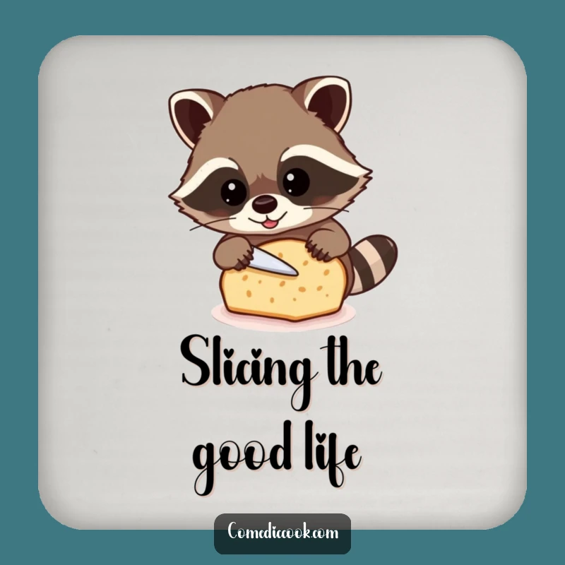 Funny Raccoon Baker Drink Coaster: Protect Your Table