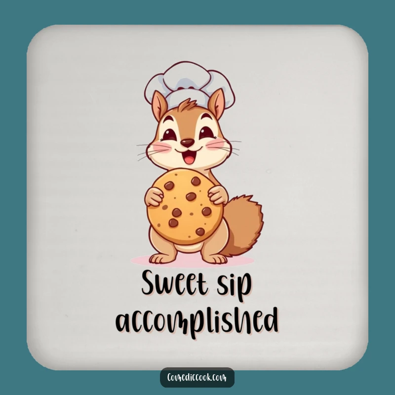 Funny Squirrel Cookie Coaster: Protect Surfaces with This Chef's Funny Gift!
