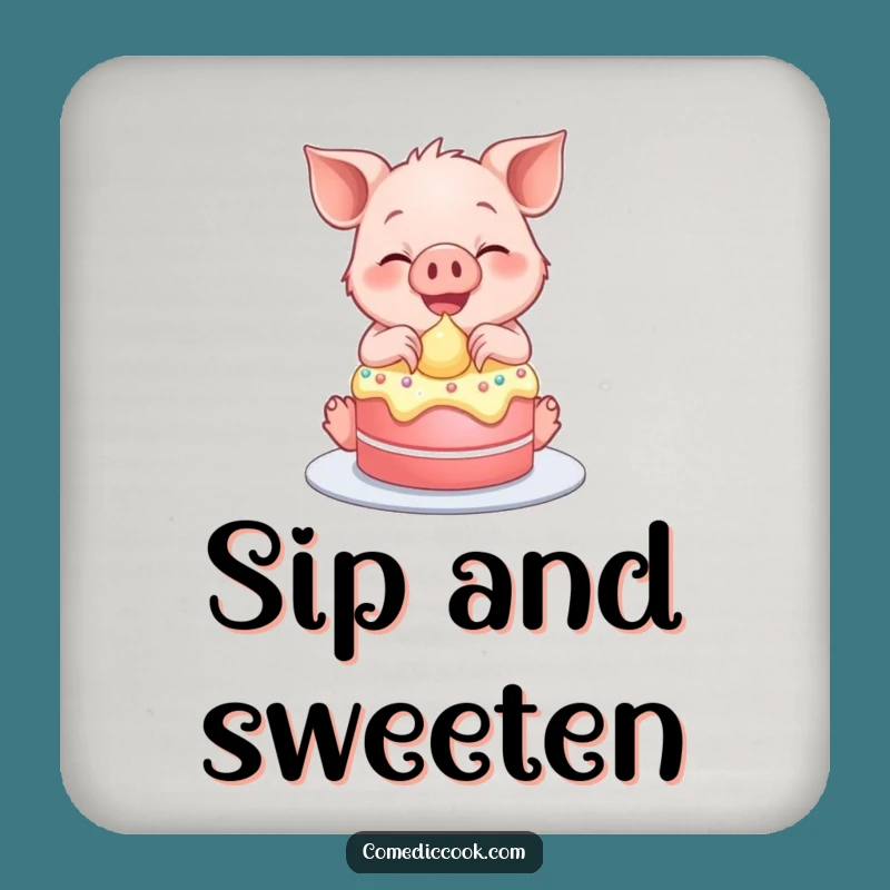 Funny Piglet Frosting Cake Coaster: Hilarious Protection for Dessert Tables