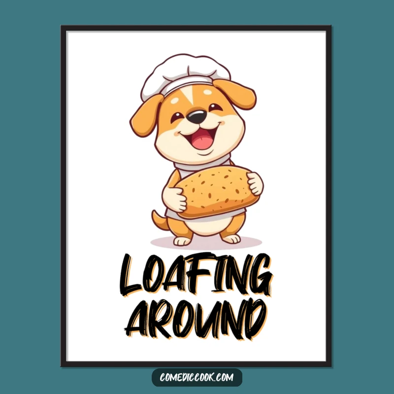 Funny Dog Chef Poster: Decorate with Canine Baking Joy and Humor!