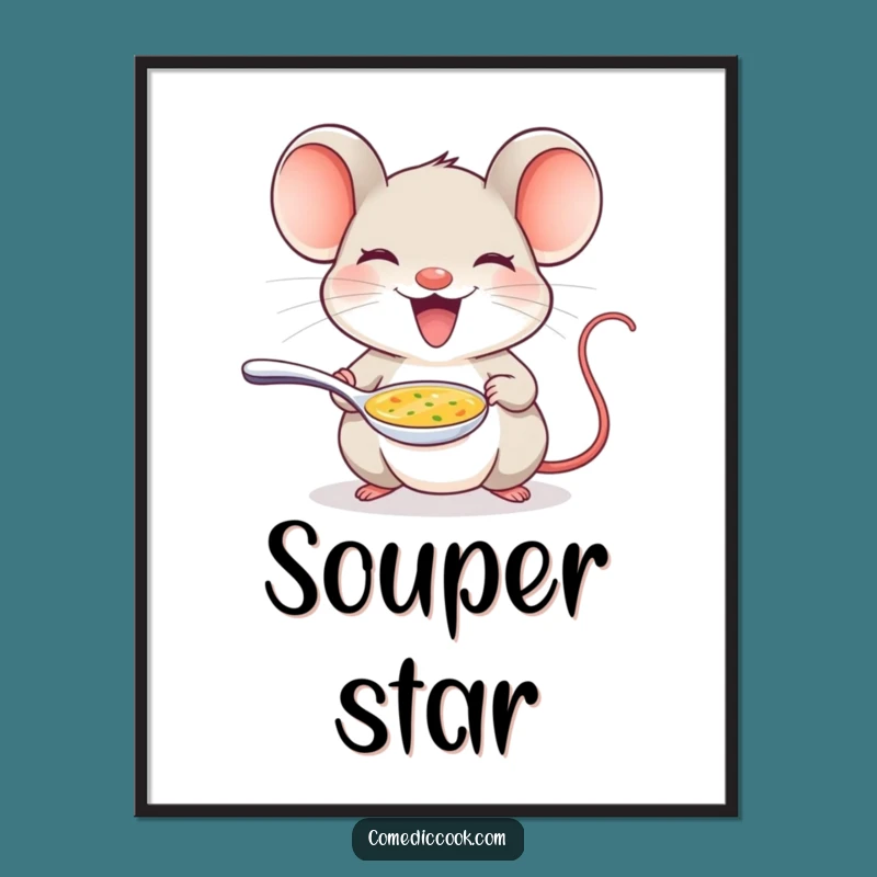 Funny Mouse Chef Poster: Charming Wall Art for Foodies