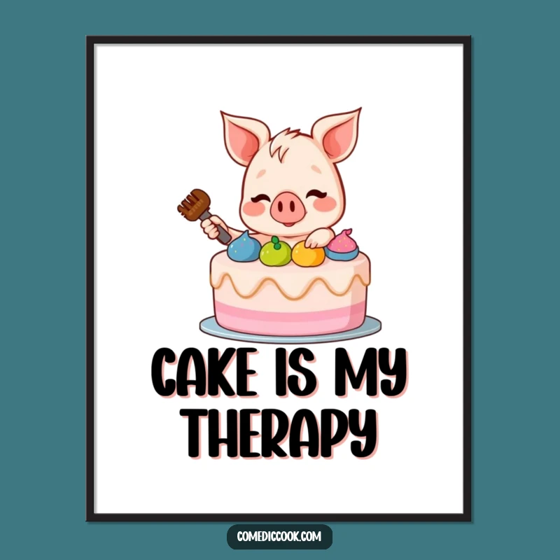 Funny Piglet Poster: Hilarious Art Print for Kitchen Decor