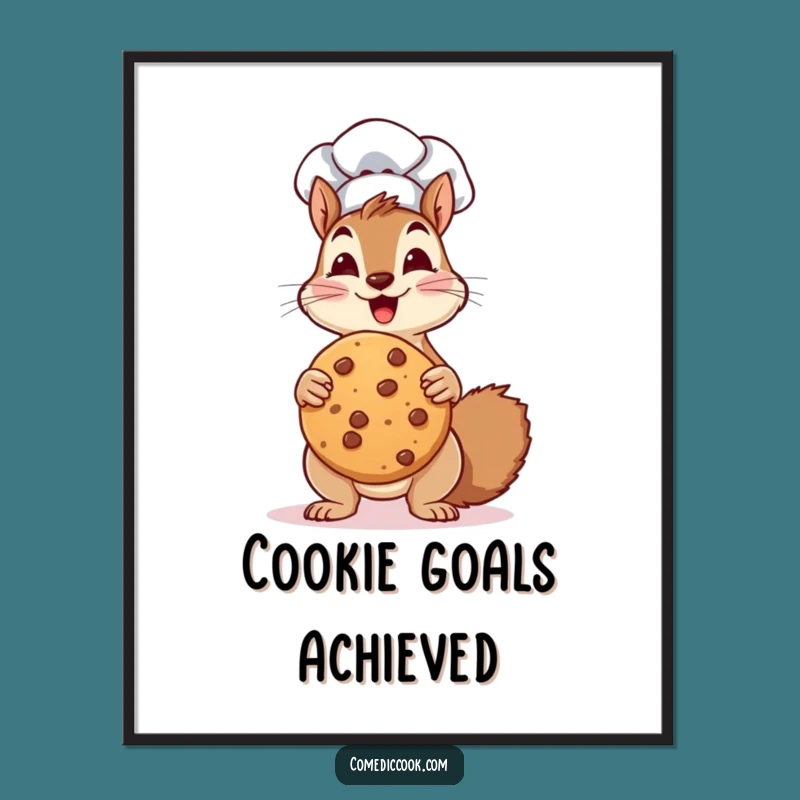 Funny Squirrel Chef Poster: Giant Cookie Art, Perfect Funny Gift for Bakers!