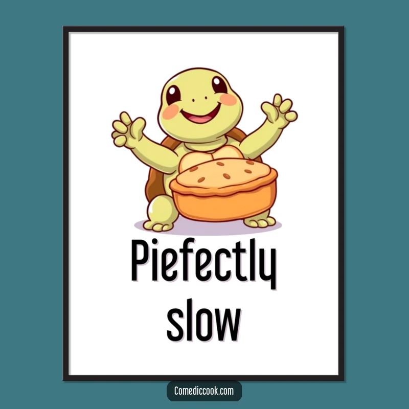 Funny Turtle Baker Poster: Hilarious Wall Art for Kitchens