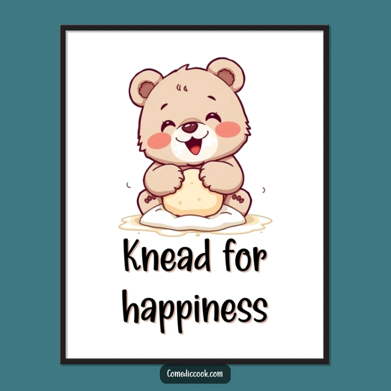 Funny Bear Cub Baking Poster: Decorate Your Kitchen with Sweet Art