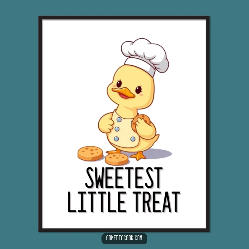 Funny Duckling Chef Poster: Cookie Art, Hilarious Kitchen Decor Gift