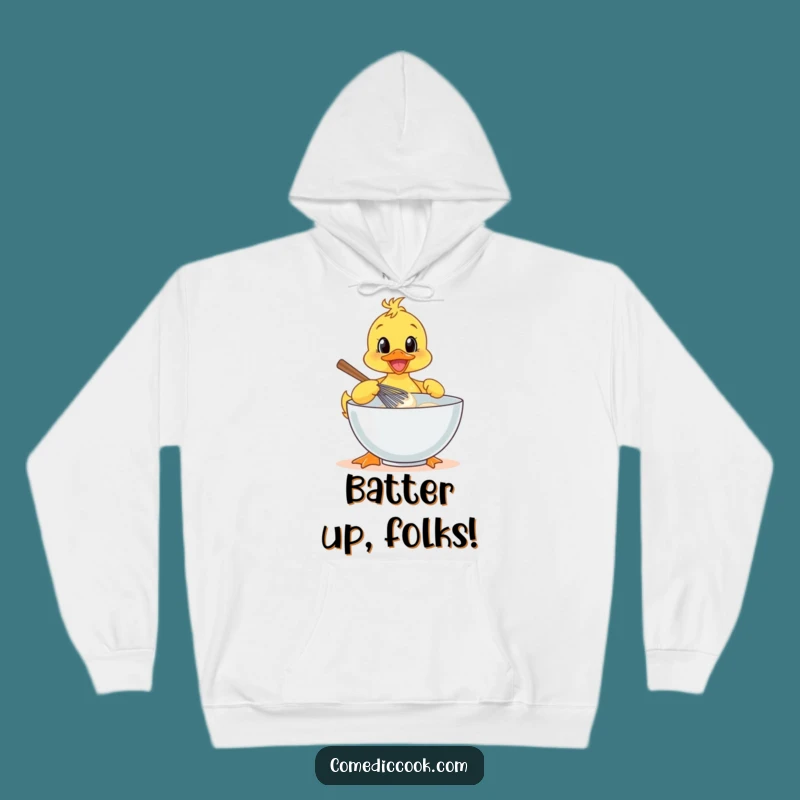Funny Duckling Baker Hoodie: Cozy Cheerful Whisking Chef Apparel Gift
