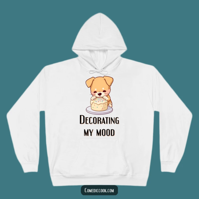 Cozy Funny Cake Decorating Dog Hoodie: Warm & Humorous Apparel for Bakers