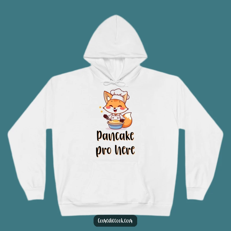Cozy Funny Fox Chef Pancake Hoodie: Warm and Hilarious Brunch Essential