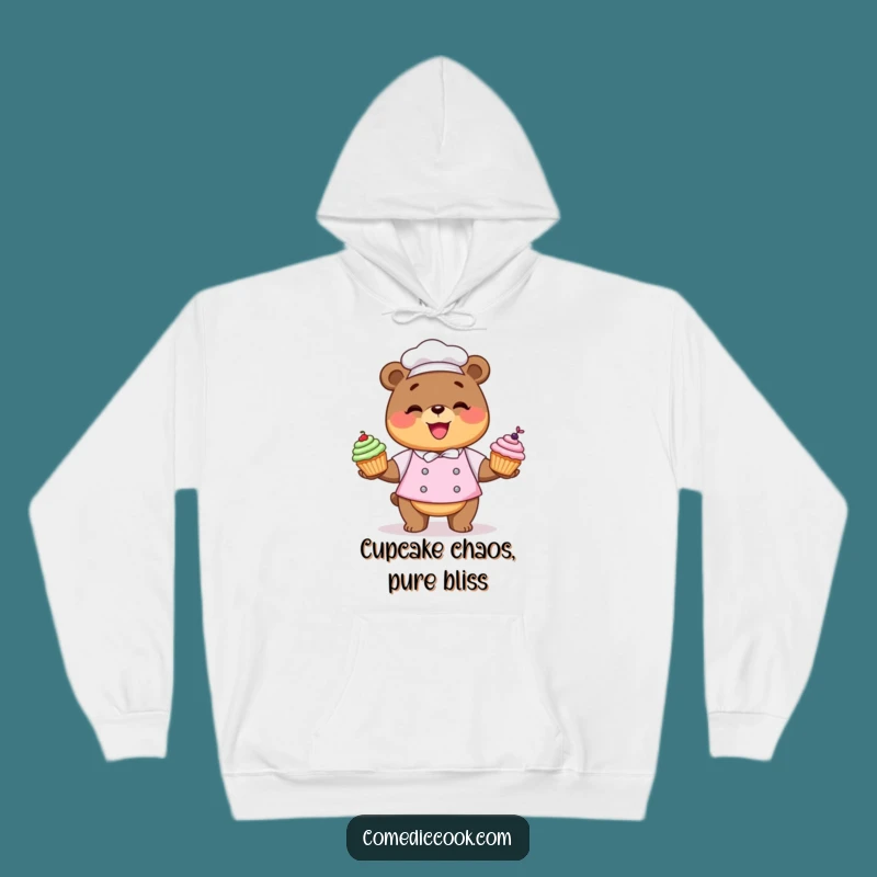 Cozy Funny Kawaii Bear Chef Hoodie: Sweet Juggler, Warm Funny Gift