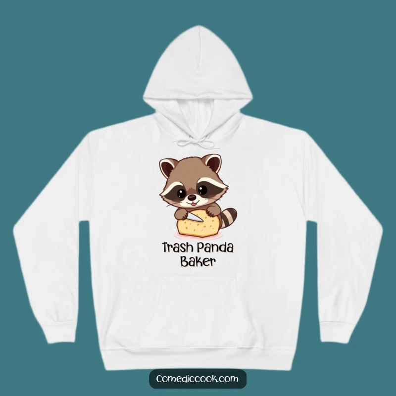 Cozy Funny Raccoon Baker Hoodie: Warm and Humorous Gift