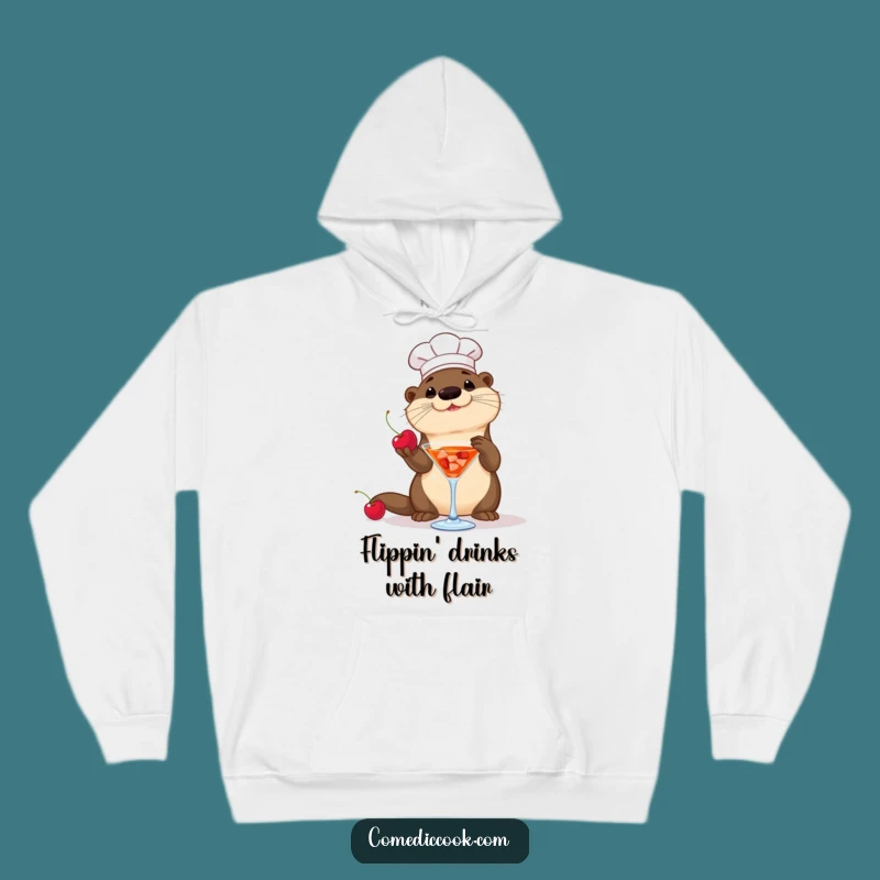 Funny Otter Chef Hoodie: Stay Cozy with Mixology Merriment and Fun!