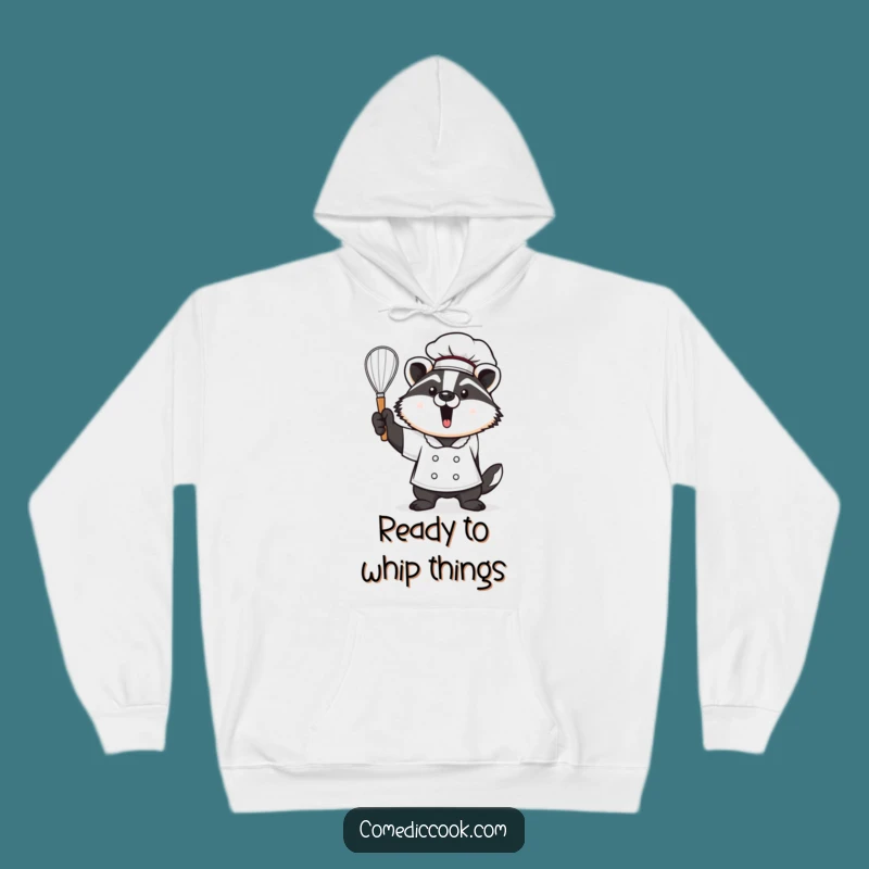 Funny Kawaii Badger Chef Hoodie - Cozy Proud Baker Sweatshirt, Perfect Funny Gift