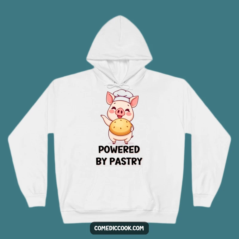 Funny Pig Chef Hoodie: Cozy Baker with Bun - Warm Gift