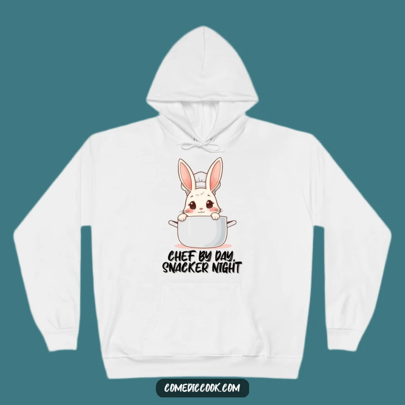 Funny Rabbit Chef Hoodie: Cozy Culinary Curiosity, Ideal Humorous Gift for Foodies