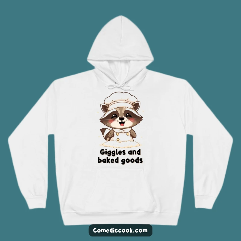 Funny Raccoon Chef Hoodie: Cozy Floury Fun - Warm Giggle Gift