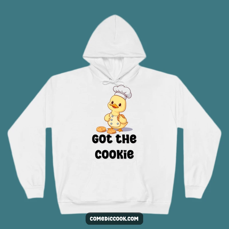 Funny Smiling Duckling Chef Hoodie: Cozy Cookie Lover Sweatshirt, Hilarious Gift