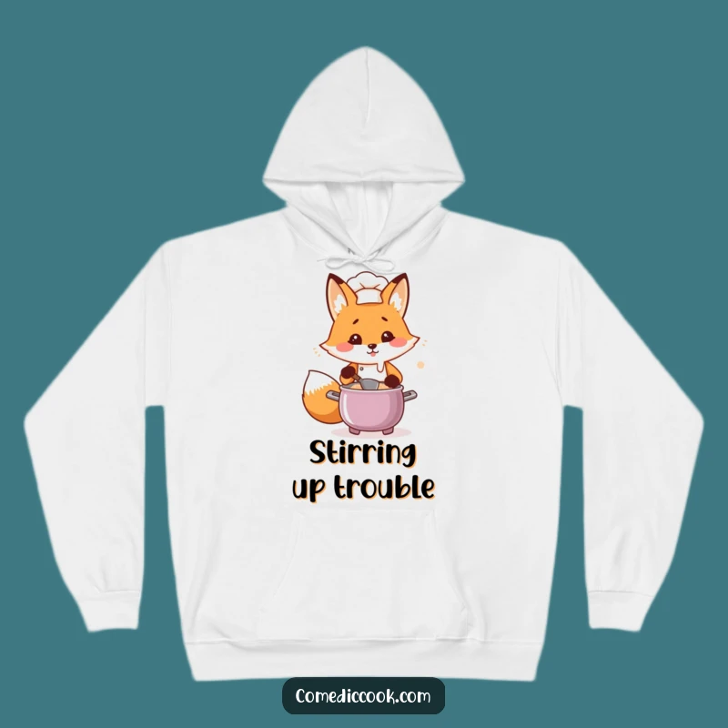 Funny Kawaii Fox Chef Hoodie - Cozy Flustered Cook Apparel, Perfect Warm Gift