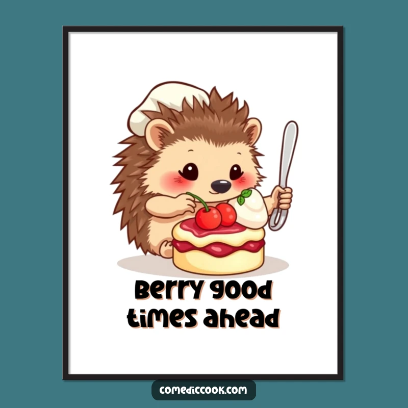 Free Printable Hedgehog Chef Wall Art: Funny Downloadable Decor for Kitchens