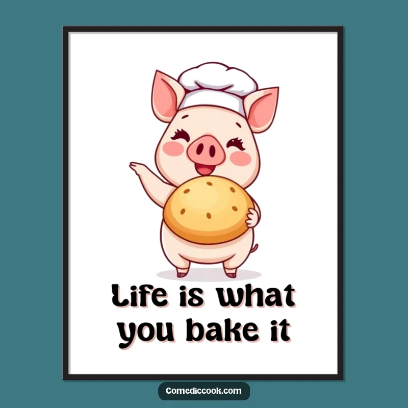 Free Printable Pig Chef Art: Funny Baker Decor, Downloadable Wall Art for Kitchen