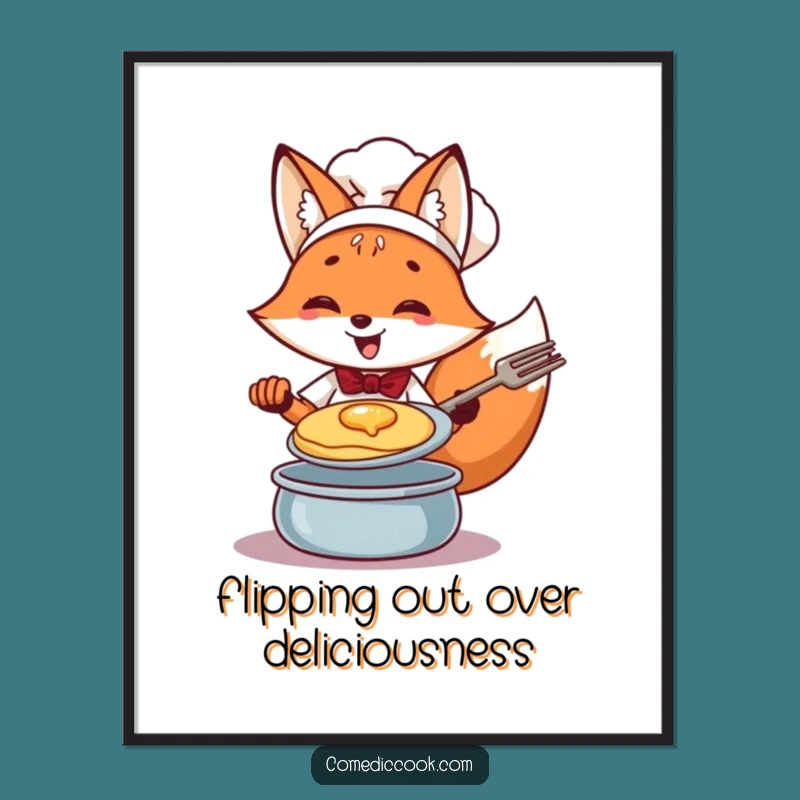 Free Printable Wall Art: Fox Chef - Funny Downloadable Kitchen Decor with Flair