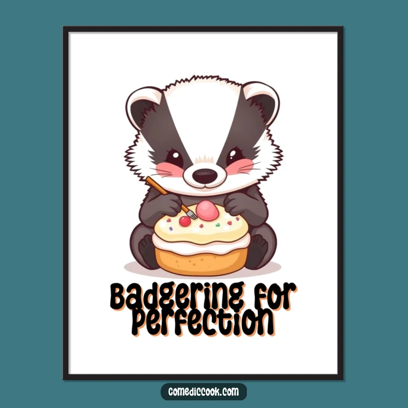 Free Printable Wall Art: Meticulous Badger Baker - Charming Downloadable Decor!