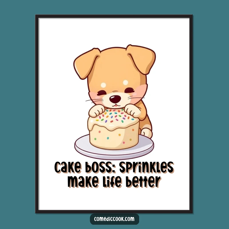 Free Printable Wall Art: Sprinkling Dog, Sweet & Funny Downloadable Art Decor!