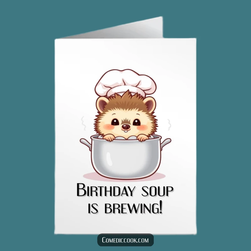 Hedgehog Chef Birthday Printable Card - Free Printable Culinary Surprise Gift