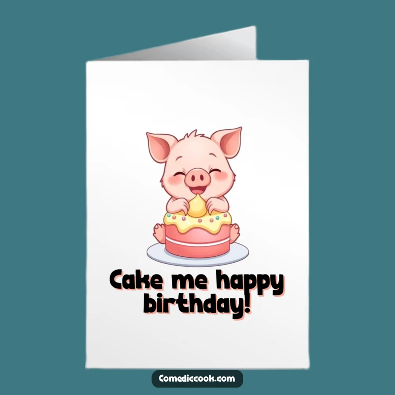 Funny Free Printable Piglet Birthday Card: Frosting Fun for a Sweet Downloadable Gift