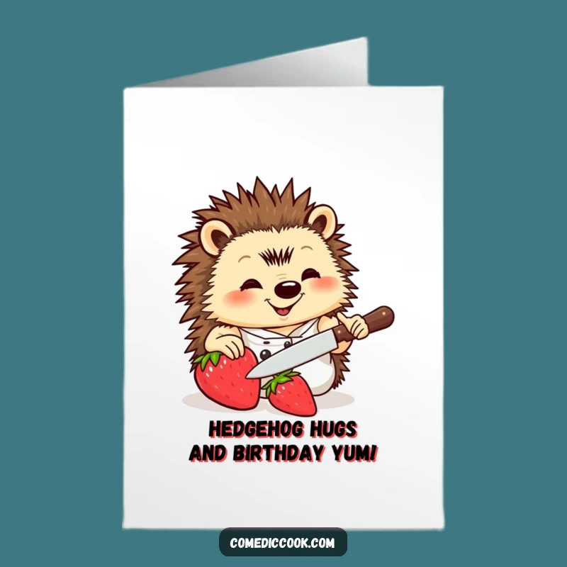 Free Printable Funny Hedgehog Chef Birthday Card: Hilarious DIY Downloadable Gift for Foodies!