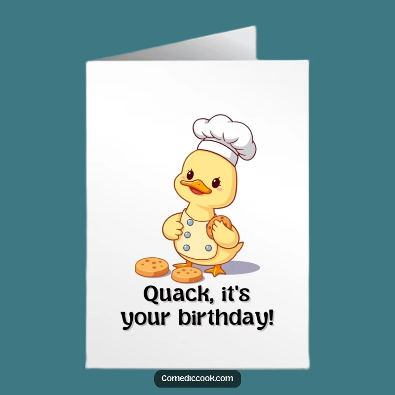 Duckling Chef Birthday Printable Card - Free Printable Sweet Treat Gift