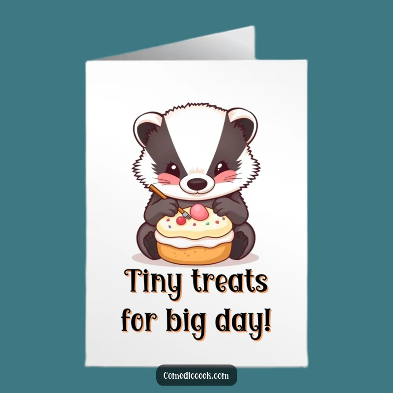 Free Printable Birthday Card: Detail-Obsessed Badger Baker - Sweet Download!