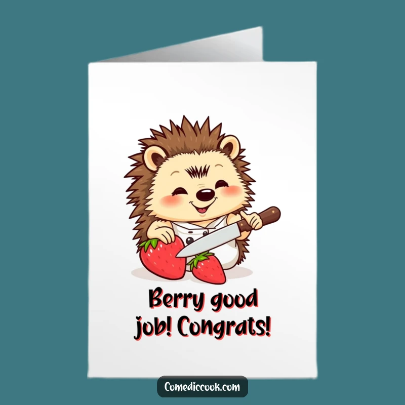 Free Printable Hedgehog Chef Congratulations Card: A Tasty DIY Gift for Any Occasion!