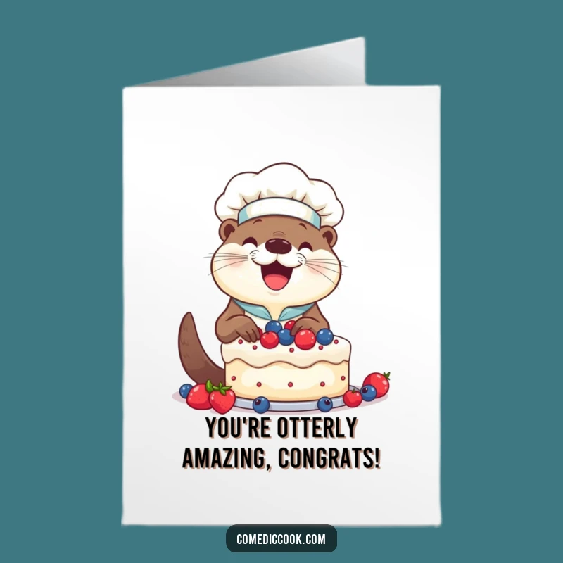 Free Printable Otter Chef Congratulations Card - Sweetly Crafted Gift of Joy
