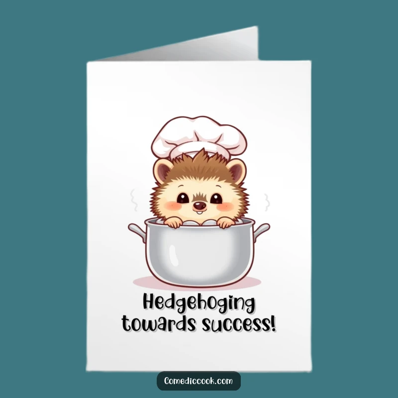 Hedgehog Chef Congratulations Printable Card - Free Printable Culinary Achievement