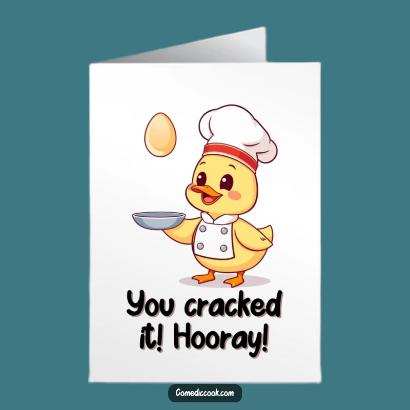 Free Printable Duck Chef Congrats Card - Goofy Downloadable Celebration!