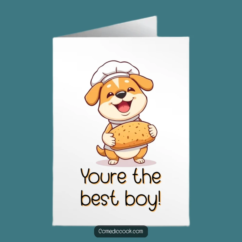 Free Printable Dog Chef Congrats Card: Joyful Bread Baking Downloadable Gift