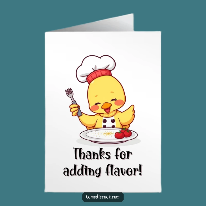 Free Printable Thank You Card: Grateful Duck Chef Sprinkle - Downloadable Gift!