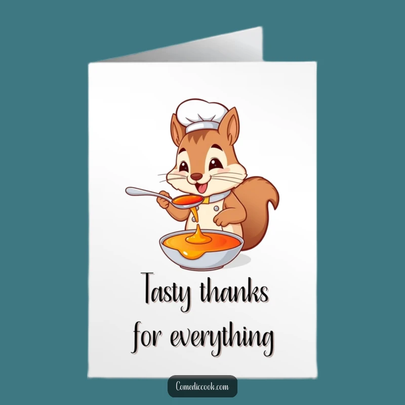 Free Printable Thank You Card: Squirrel Chef Tasting Thanks, Downloadable Gift