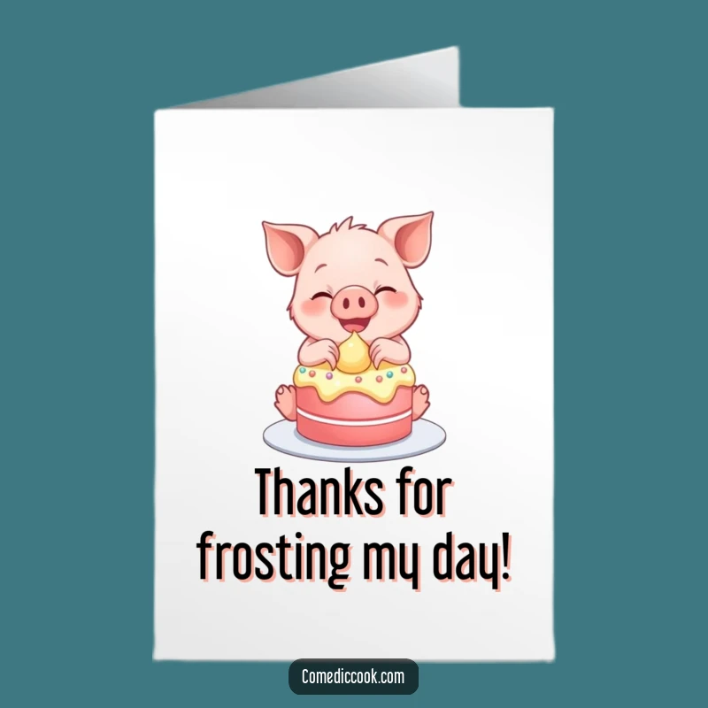Funny Free Printable Piglet Thank You Card: Frosting Thanks with a Smile, a Downloadable Gift