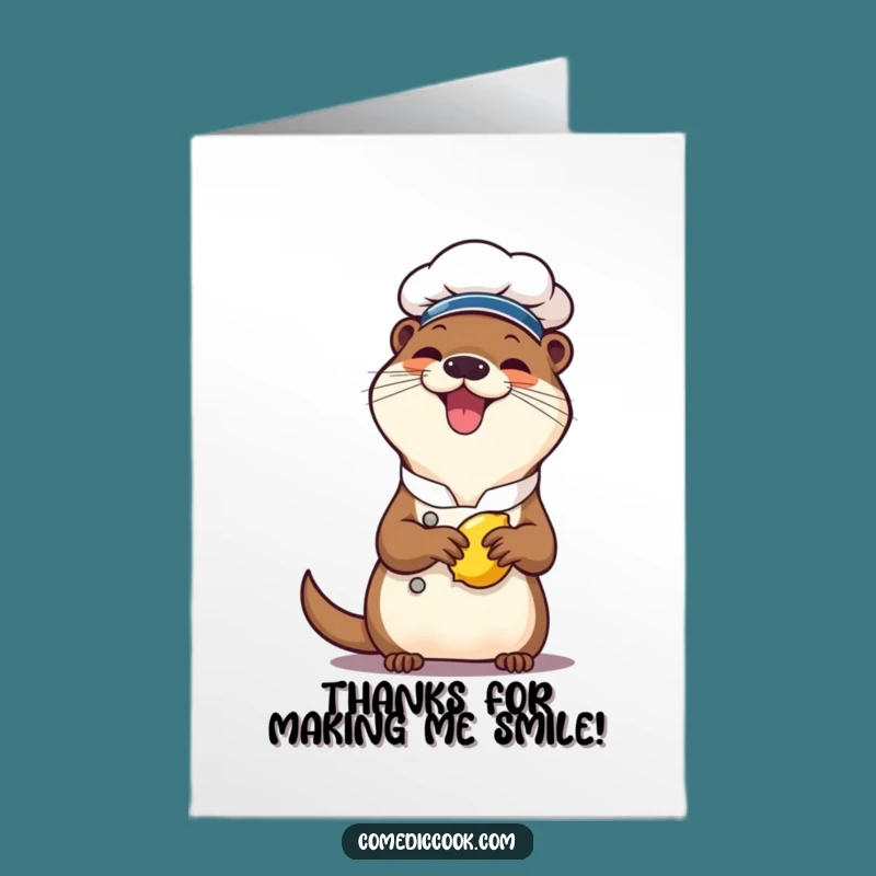 Free Printable Otter Chef Thank You Card: Giggling Citrus Downloadable