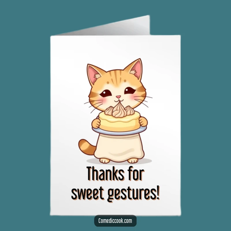 Free Printable Thank You Card: Grateful Cat Baker - Sweet Appreciation!