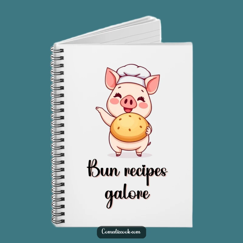 Funny Pig Chef Notebook: Cheerful Baker's Bun Journal - Gift