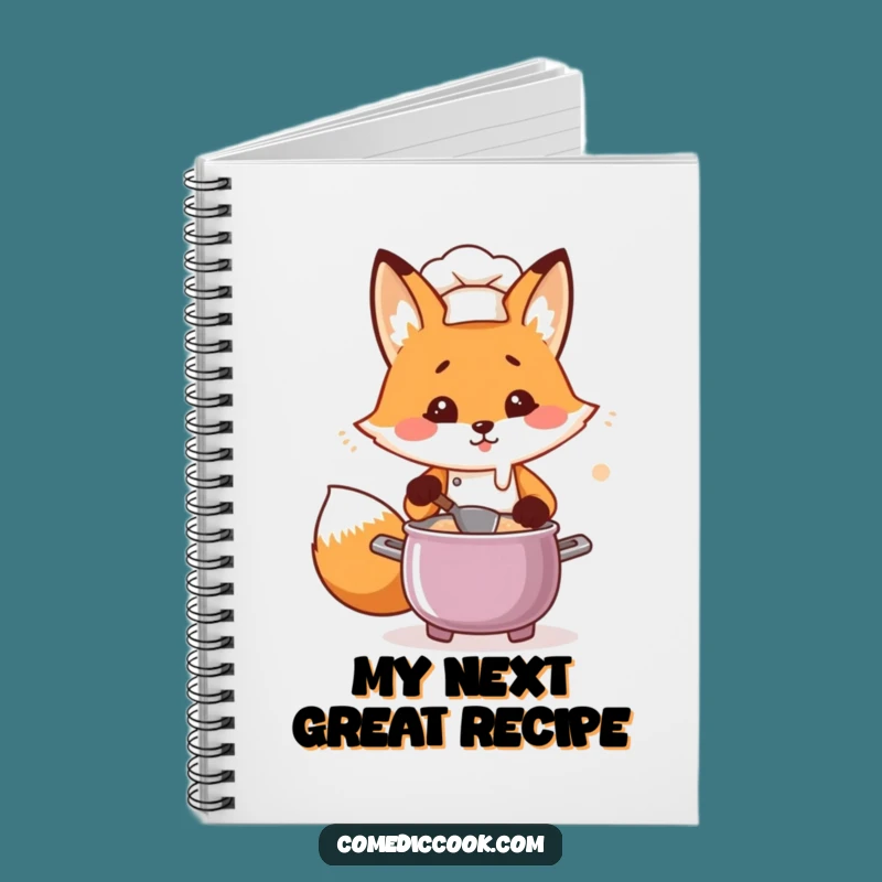 Funny Kawaii Fox Chef Notebook - Flustered Cook's Journal, Perfect Gift for Ideas