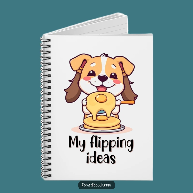 Funny Pancake Flipping Dog Notebook: Jot Down Ideas with Culinary Canine Humor