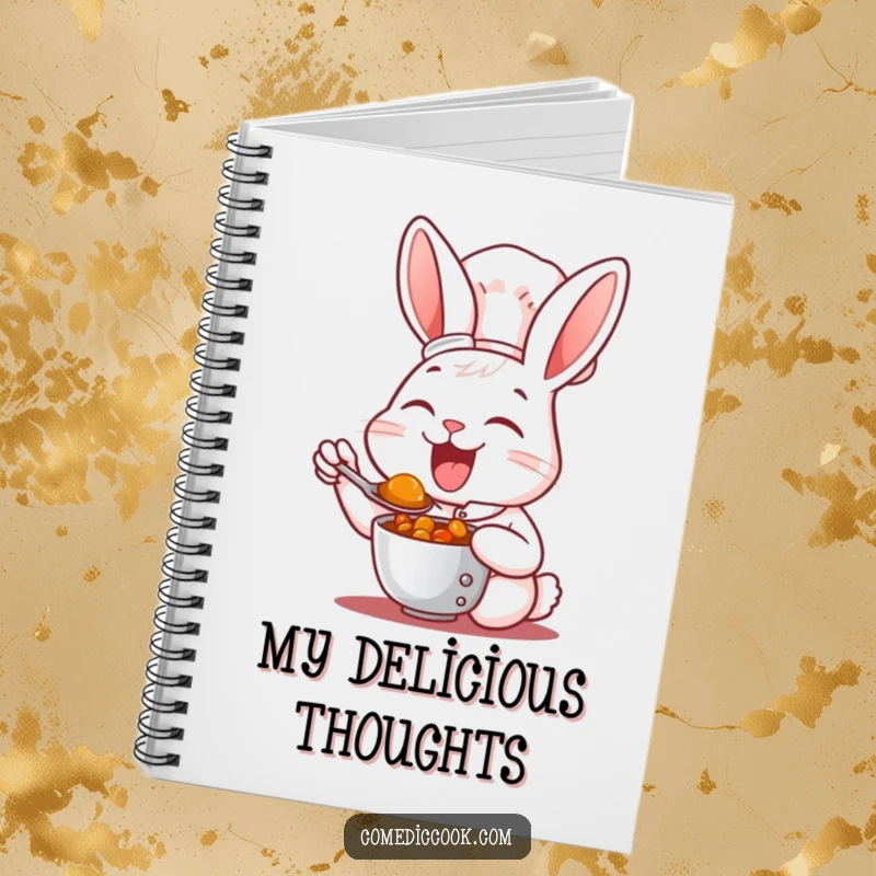 Funny Notebook: A happy rabbit chef tasting stew, inspiring your recipe writing and kitchen notes.
