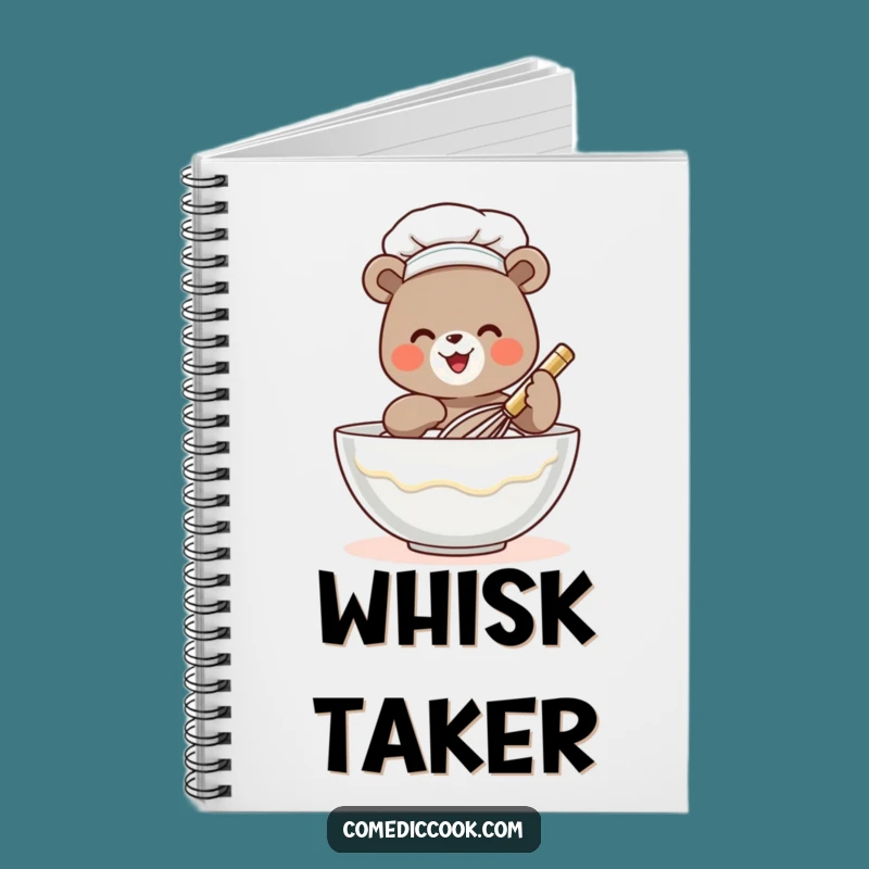 Funny Bear Chef Notebook: Tiny Whisking Chef Journal, For Recipes & Jokes, Great Funny Gift!