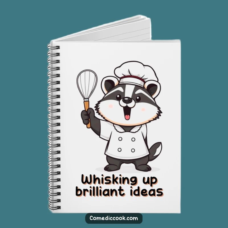 Funny Kawaii Badger Chef Notebook - Proud Baker Journal, Perfect Funny Gift